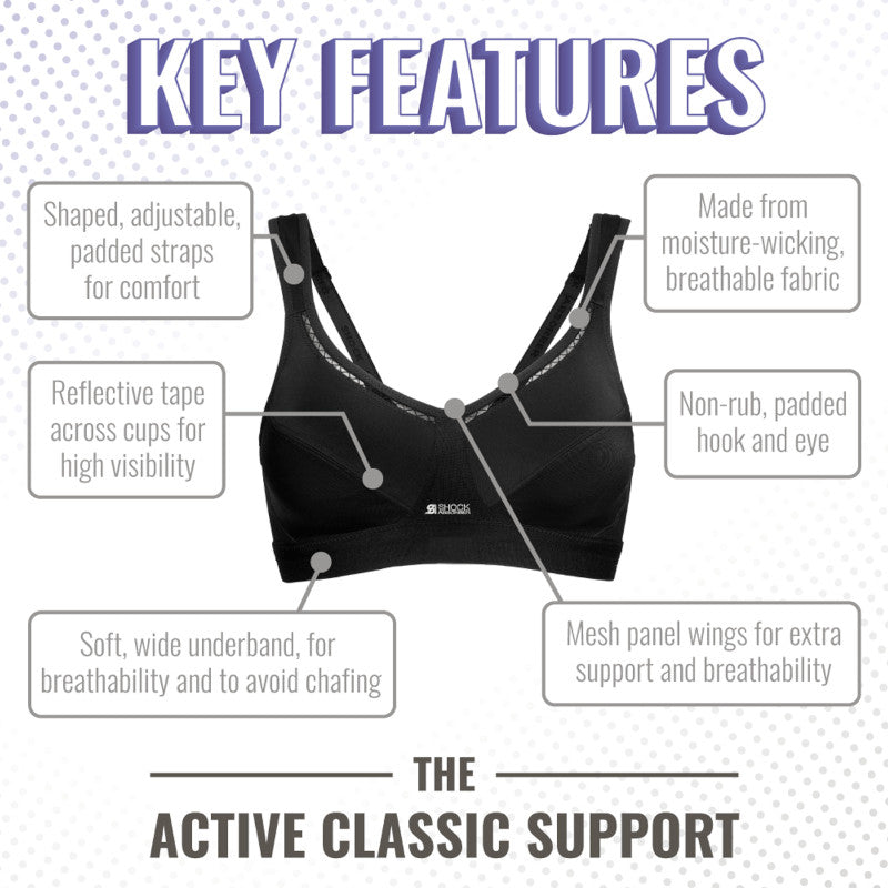 Shock Absorber Active Classic Support Sports Bra Black