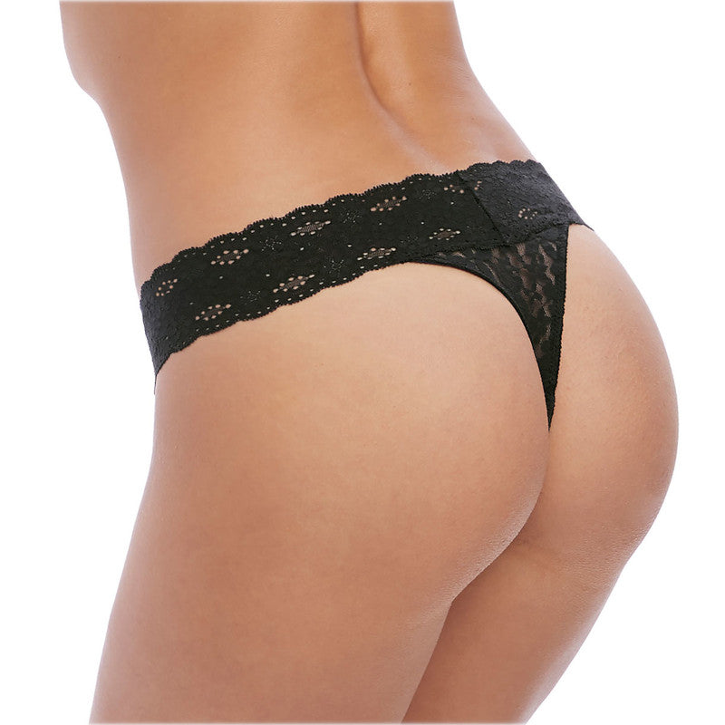 Wacoal Halo Lace Thong Underwear Black, WA879205BLK