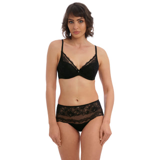 Wacoal-Ravissant-Black-Plunge-Bra-WE600502BLK-Short-WE600566BLK