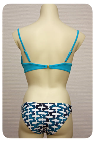 Blue Bikini Top & Swim Brief - Back