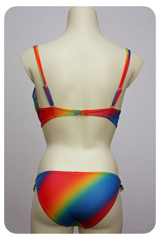 Rainbow Print Bikini Top & Swim Brief - Back