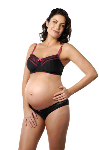 Hotmilk-Lingerie-Show-Off-Nursing-Bra-Brief-Black-Pink-Front